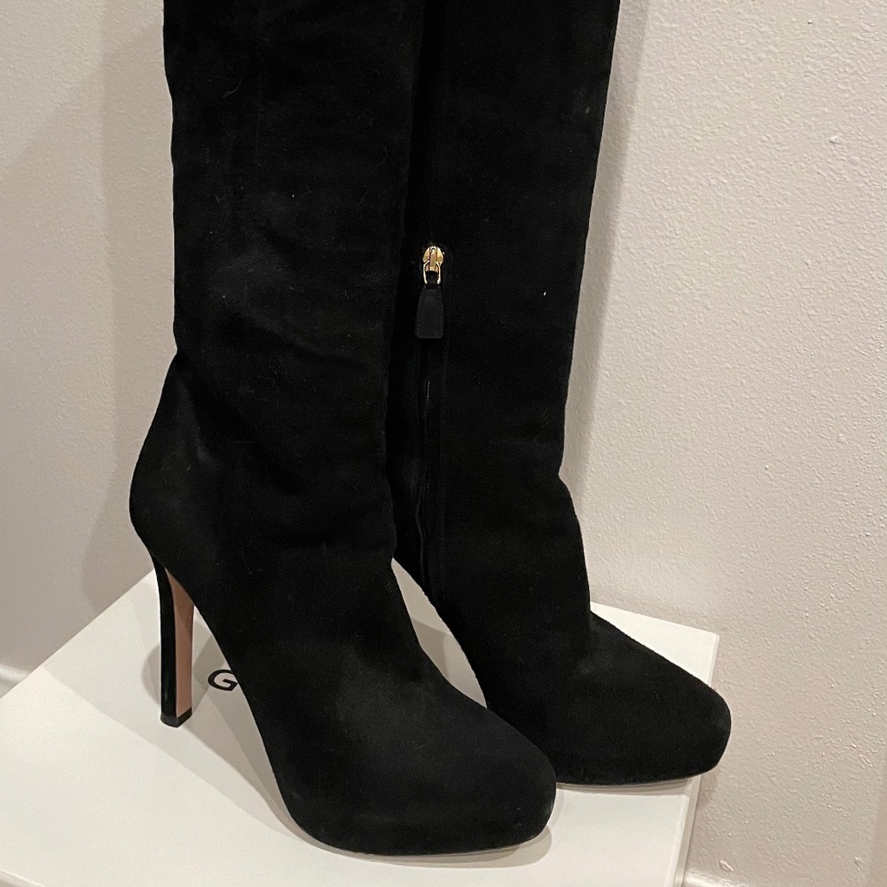 Prada tall suede boots